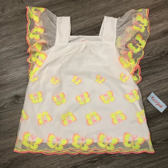NWT| Girls Neon Mesh Top - Picture 1 of 4